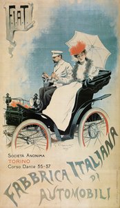 Affiche publicitaire pour une voiture FIAT, 1899